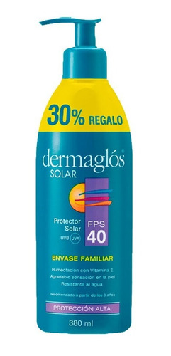 DERMAGLOS PROTECTOR SOLAR FPS 40 X 380 ML.